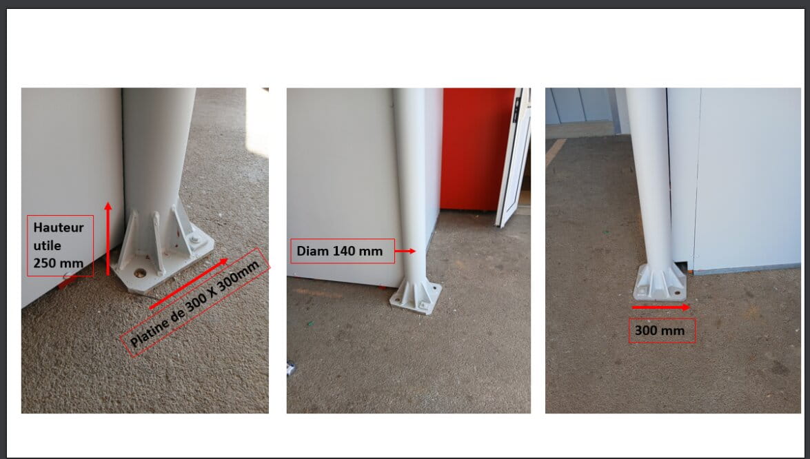 Pilier a sécuriser avec protection en mousse